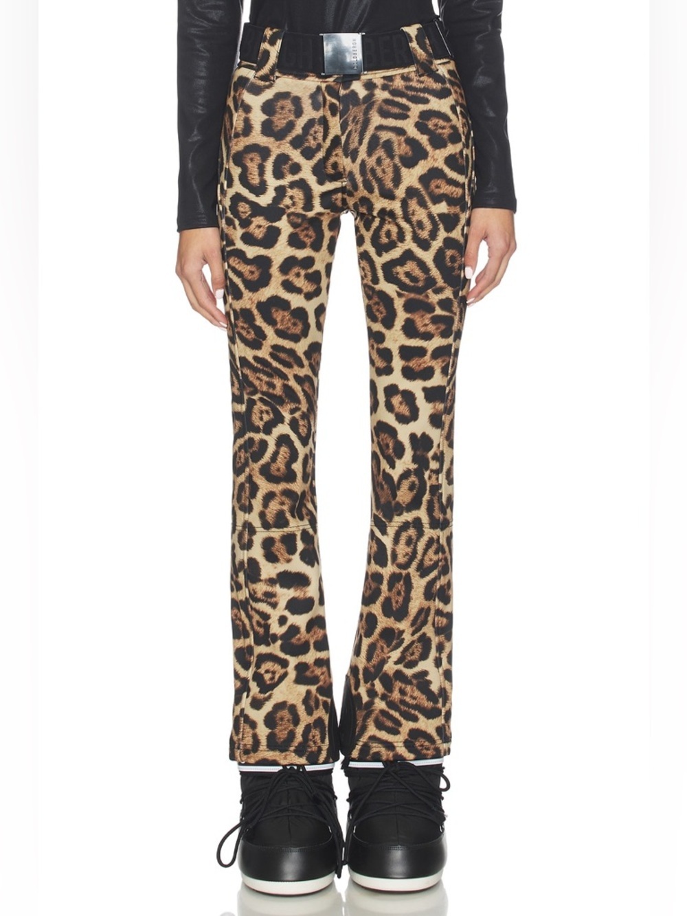 Goldbergh Leopard Print Flared Pants - Brown & Black